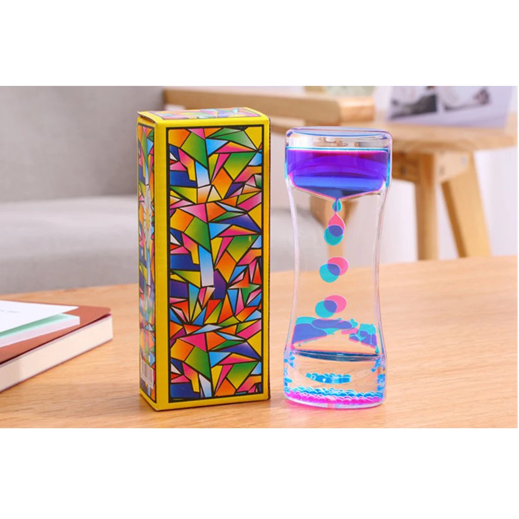 Floating Color Mix Oil Liquid Bubbler Motion Timer Hour Glass Orange Yellow