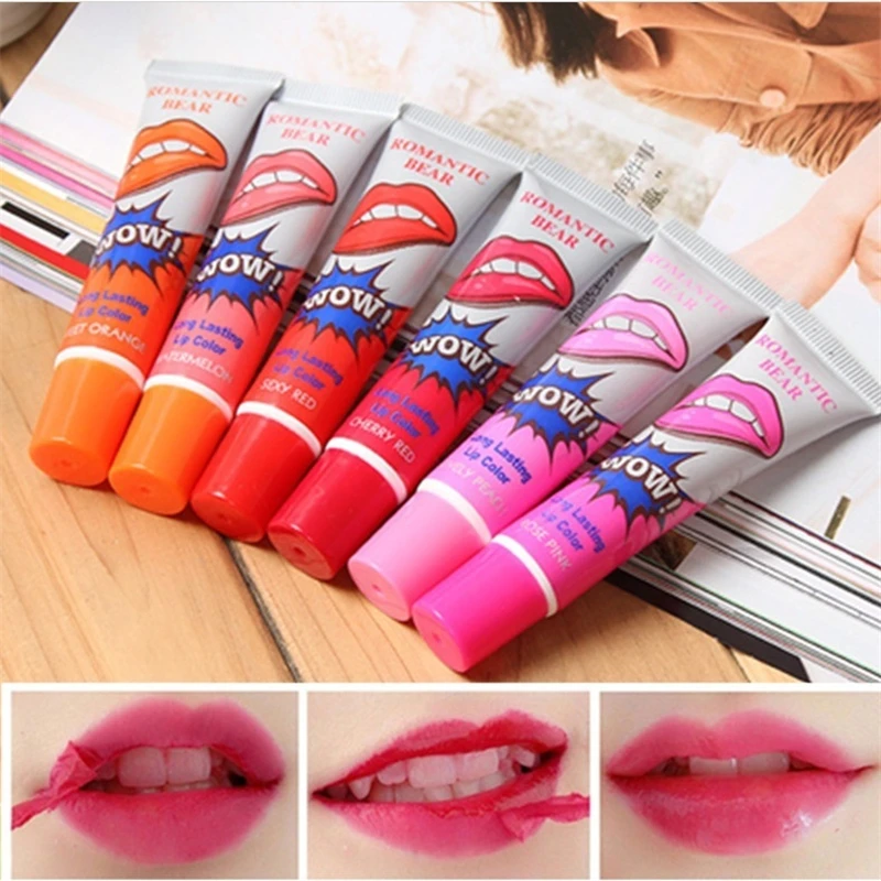 Amazing 6 Colors Peel Off Liquid Lipstick Waterproof Long Lasting Lip Gloss Mask Moisturizer Makeup Tear 4