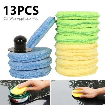 

Manual Polishing Waxing Tool Set 5 Inch 12 Polishing Sponge 1 Handle Car Wax Applicator for Smearing and Removing Wax Car Care