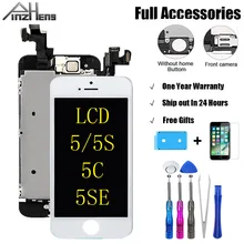 PINZHENG AAAA Digitizer Assembly Screen LCD For iPhone 5 5C 5S 5SE Display Digitizer 3D Touch LCD Replacement With Front Camera