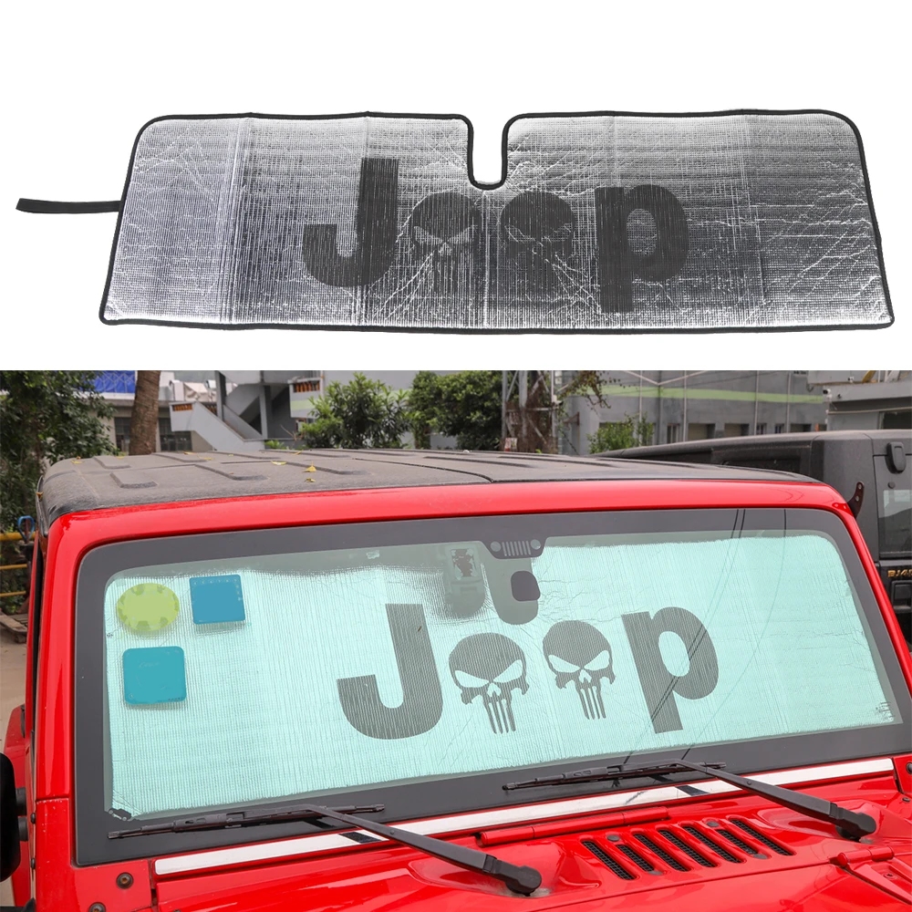 Windshield Sunshade For Jeep Wrangler TJ JK Sports Sahara Car Front Window Anti UV Rays Protector