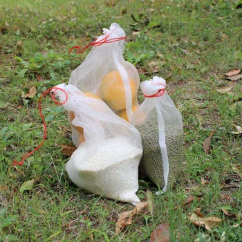 

100pcs Nylon net bag shopping bag fruit insect proof bag bird proof bag rice seed bag breeding bag yarn net bag