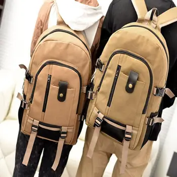 

Men Vintage Travel Backpack Canvas Large Capacity Rucksack Work Sports Hiking Outdoor College School Bag 5 Colors