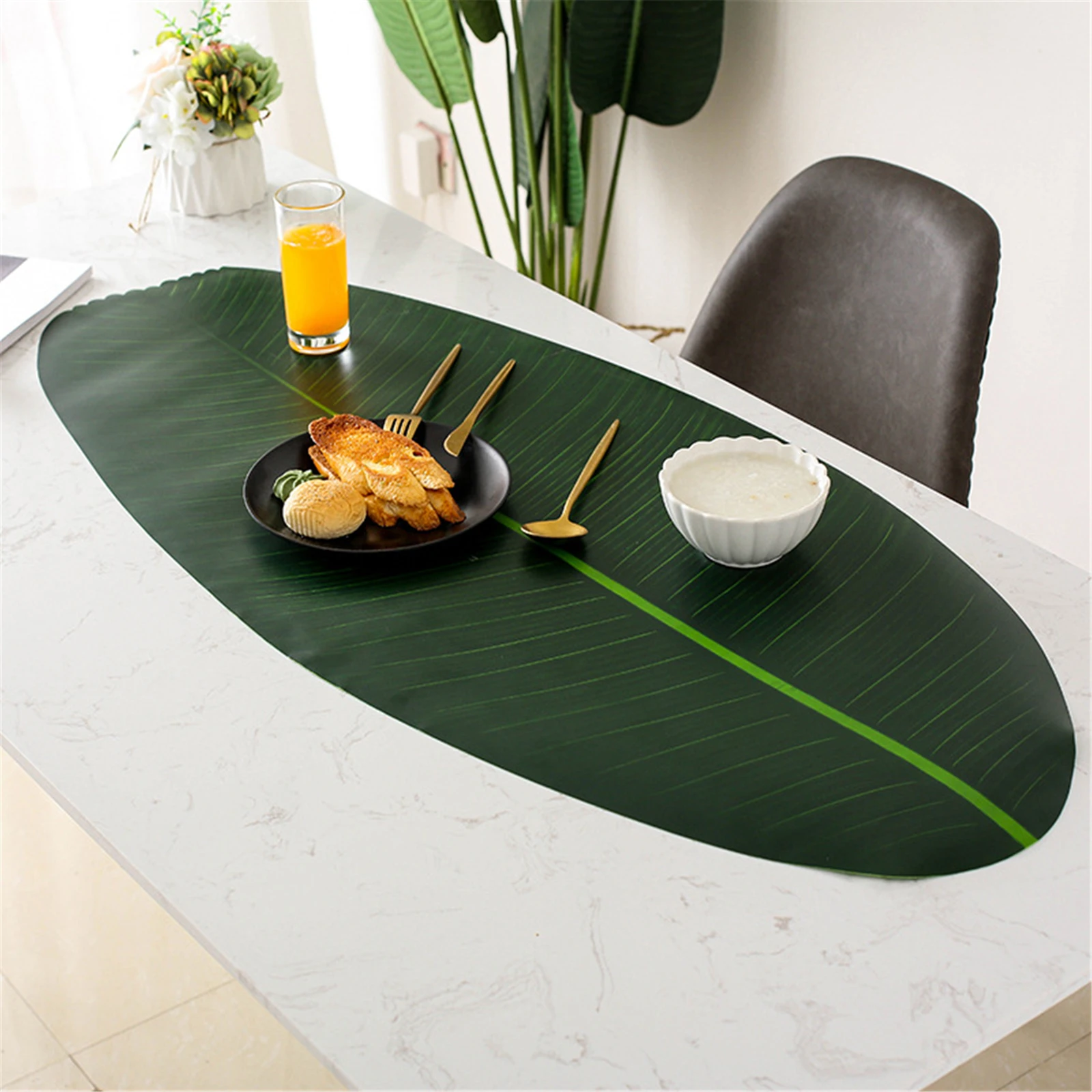 Artificial Palms Table Placemat Coaster Fake Leave Cup Mat Hawaiian Theme Party DIY Tropical Wedding Decoration Kitchen Decor | Дом и сад