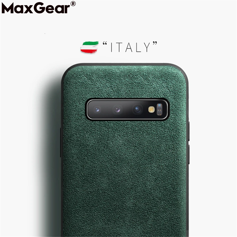 MaxGear мягкий замшевый чехол с мехом для Samsung Galaxy S7 Edge S8 S9 S10 Plus S10E Note 8 9 брендовые