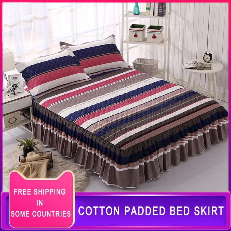 

1 Pcs Ruffled Bed Skirt+2pieces Pillowcases bedding set Princess Bedding Bedspreads sheet Bed For Girl bed Cover King/Queen size