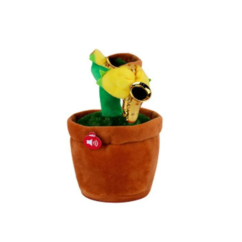 Singing Dancing Flower Doll Sunflower Plush Toys With Saxophone Soft Stuffed Funny Electric Toys For Kids Christmas Gift