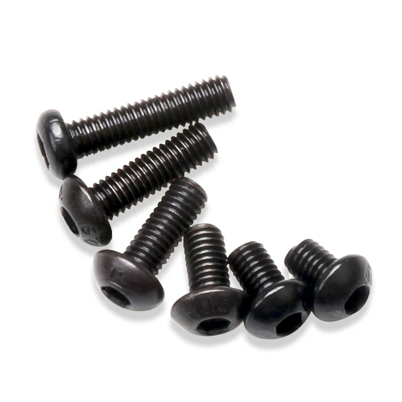 

300Pcs M3* 4/5/6/8/10/12 Black Round Hexagon Carbon Steel Screw Bolts Nut Flat Pad Washers Spring Box Kit