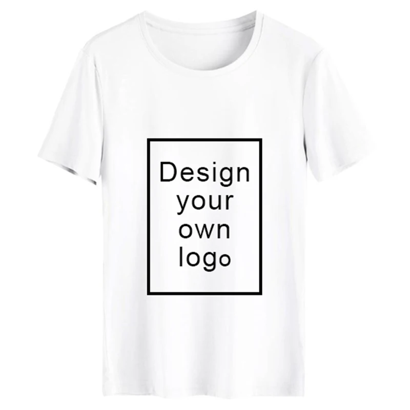 

Customized Print T Shirt for Women/Men DIY Your OWN Design Logo or Picture White Cotton T-shirt Short Sleeve Casual tops Tee