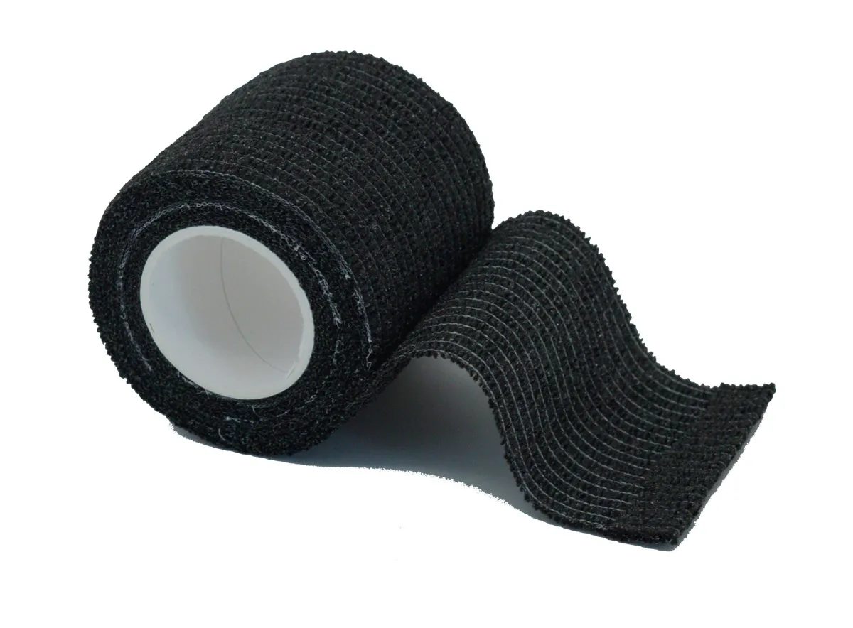 1/6/10Pcs สีดำกีฬาด้วยตนเองกาวผ้าพันคอผ้าพันคอ Elastomer สำหรับเข่าสนับสนุนแผ่นนิ้วมือข้อเท้าปาล์ม