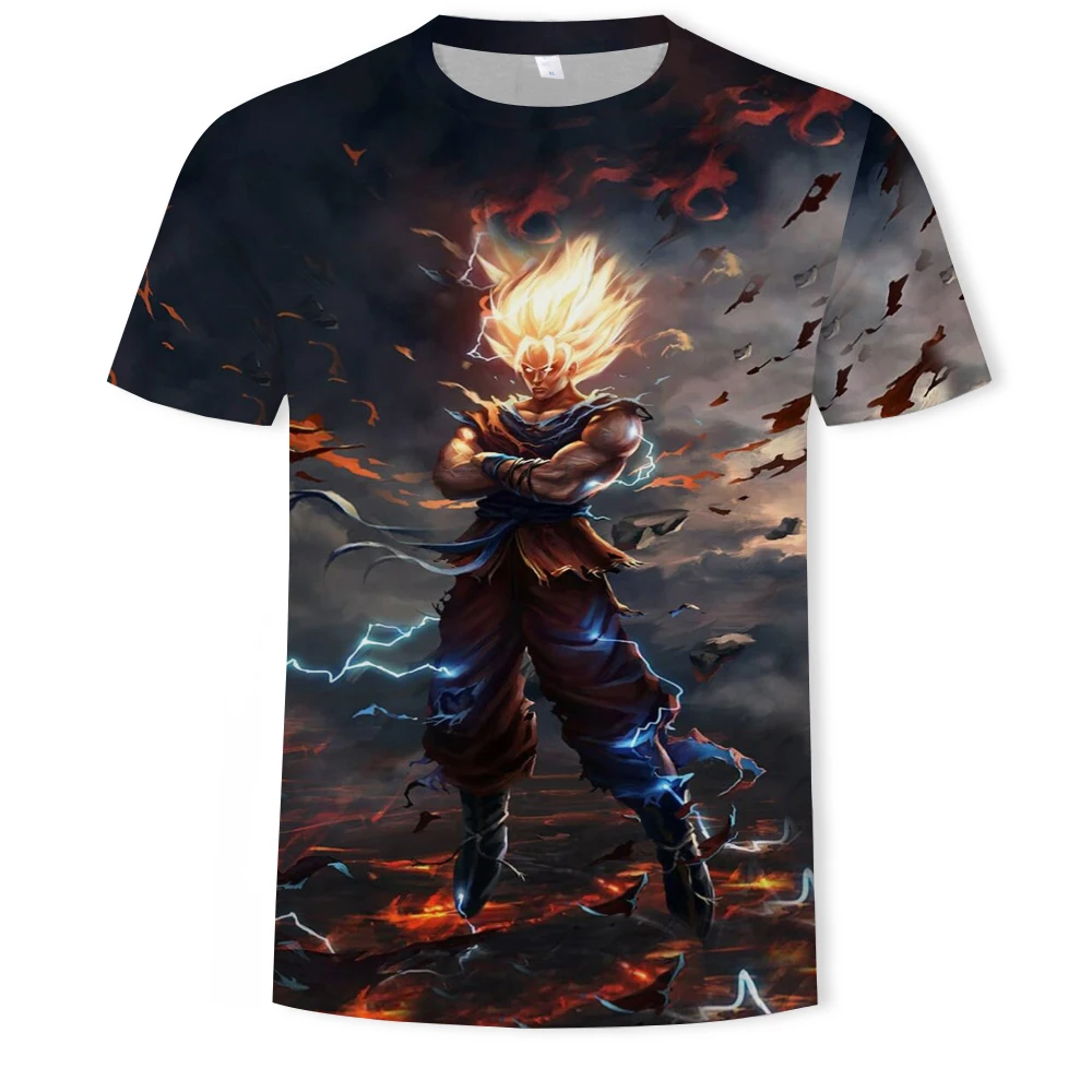 Dragon Ball Z Ultra Instinct God Son Goku Super Saiyan Мужская футболка с 3D принтом, летняя повседневная забавная футболка с круглым вырезом размера плюс
