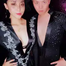 Блестящие кристаллы стрейч боди Ночной клуб танцевальное шоу Выпускной наряд бахрома комбинезон для женщин или мужчин Женский певец костюм DJ