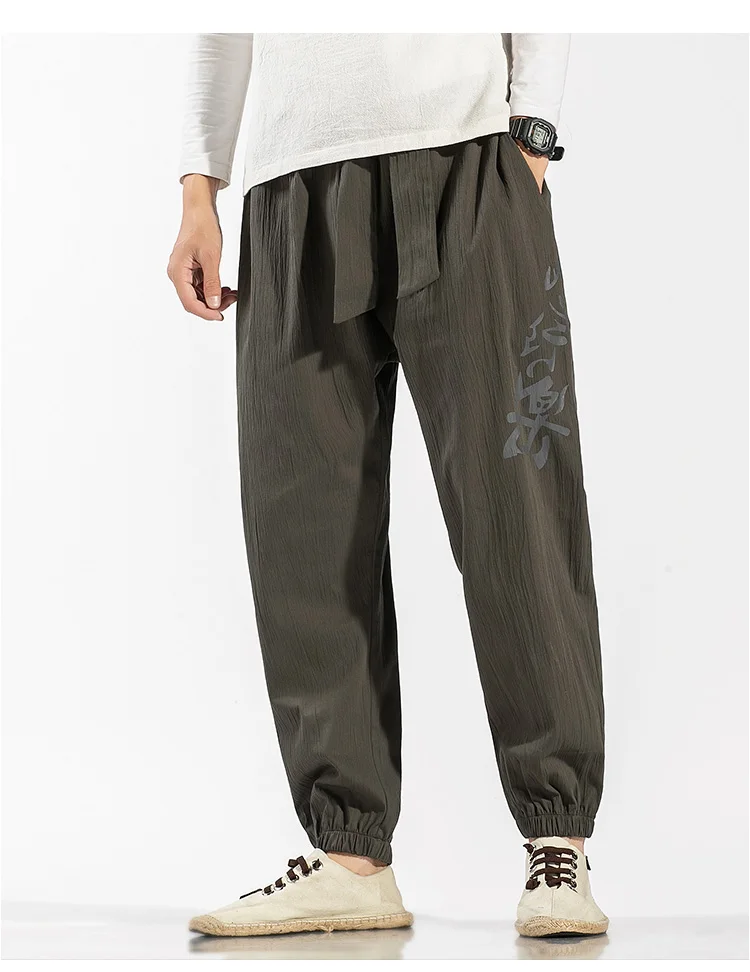 Sinicism Store мужские мешковатые шаровары с принтом в китайском стиле мужские свободные спортивные брюки мужские s оверсайз 5XL винтажные брюки осень