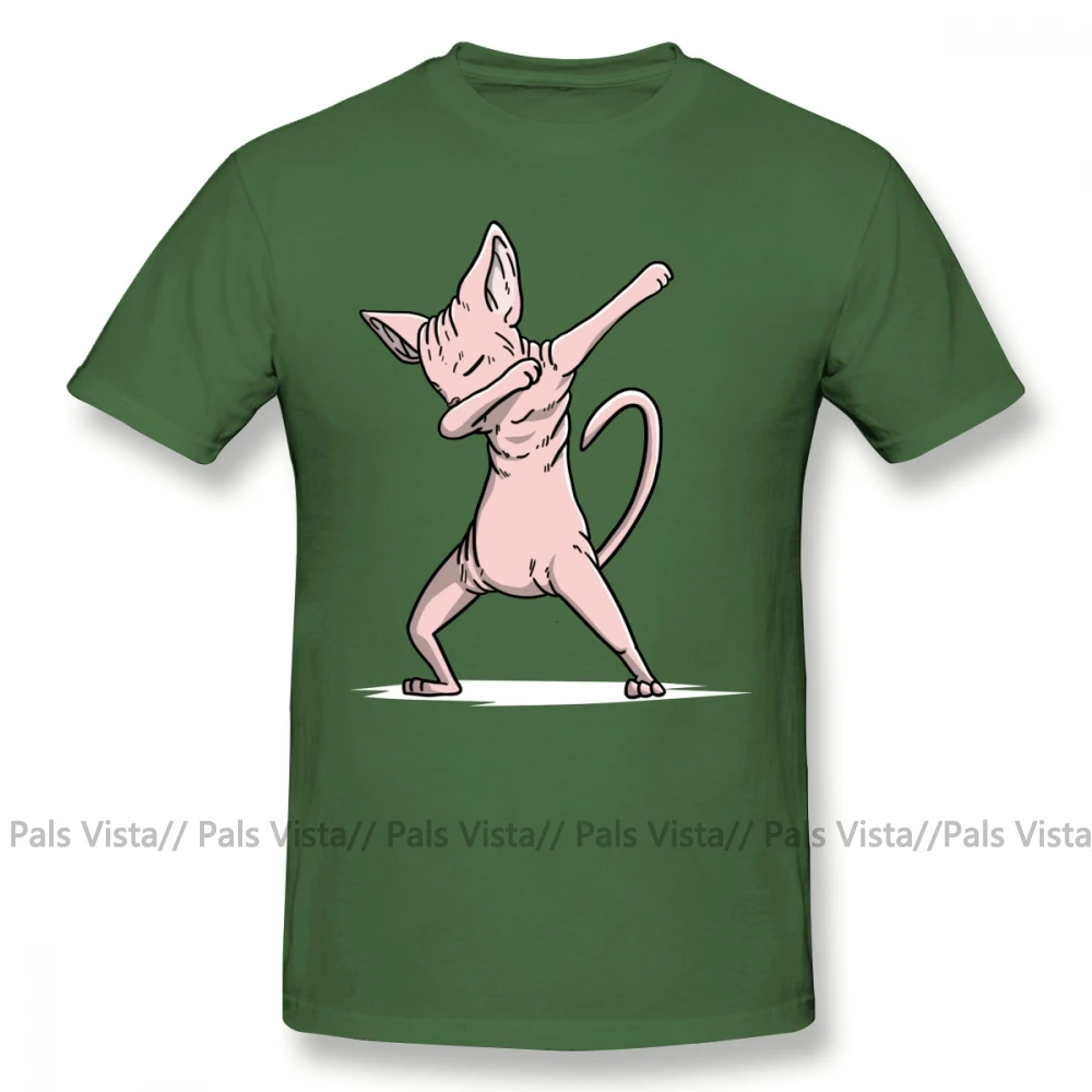 Футболка с котом сфинкс, забавная футболка с котом сфинкс, модная футболка из 100 хлопка, потрясающая Мужская футболка с графикой 5x, футболка с коротким рукавом - Цвет: Армейский зеленый