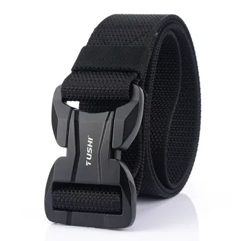 

ANYONGZU 2020 Men New Magnetic Buckle Tactical Belt Army Multifunctional Nylon Outdoor Training Quick Release Khaki Green Black