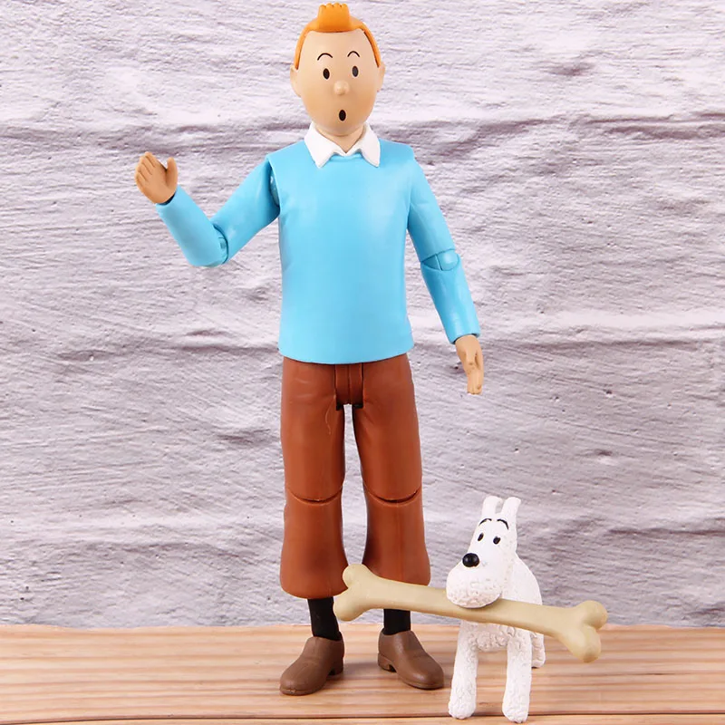 The Adventures of Tintin Tintin and Milou Figures PVC Action Figure Collectible Model Toy Doll Anime Gift For Kids