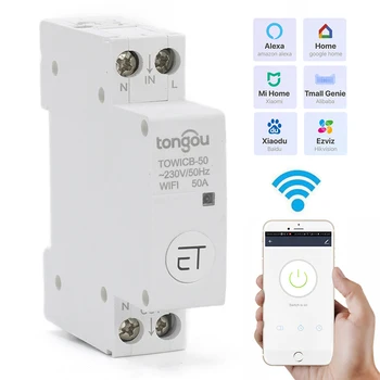 

eWeLink APP WiFi Circuit Breaker 18mm Din Rail Main Switch Remote Control Work With Amazon Alexa Google Home