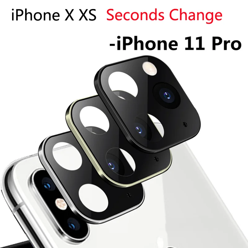 

For iPhone X XS MAX Titanium Alloy Metal Camera Lens Seconds Change To iPhone 11 Pro Max Lens Ring Camera Protective Cover Case