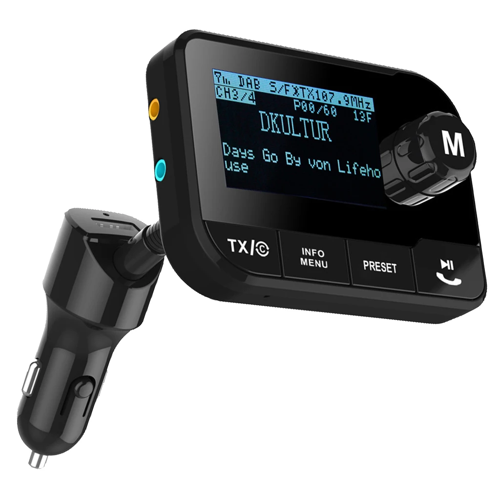 В автомобиле DAB+ цифровой радио адаптер fm-передатчик музыкальный Bluetooth приемник