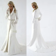 Современная зимняя Свадебная куртка с длинными рукавами, свадебное пальто из искусственного меха, милая шаль, пальто из сатина с искусственным мехом, вечерние накидки