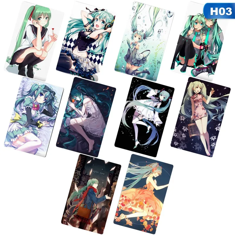 3 10 шт./компл. милая серия Hatsune наклейка s Girl игрушки из японского аниме фильм открытка наклейка сувенир Сакура Мику Классический пост - Цвет: 3