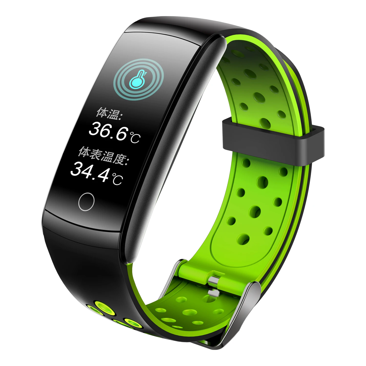 The new temperature measurement Q8T smart watch heart rate monitoring sports pedometer tracker  bracelet waterproof smart band 