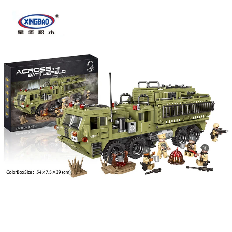 

Xingbao 06014 Building Blocks Children Toys Vehicle Scorplo Heavy Truck Crossing the Battlefield Block Kit Small Particles