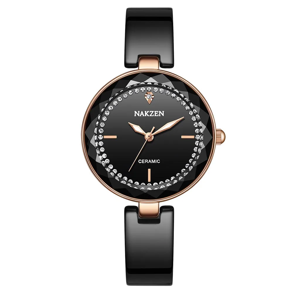 Ladies Clock New Simple Women Feminino Watches Luxury Relogio Watch Brand Fashion Watch Ceramic Waterproof NAKZEN Women Top