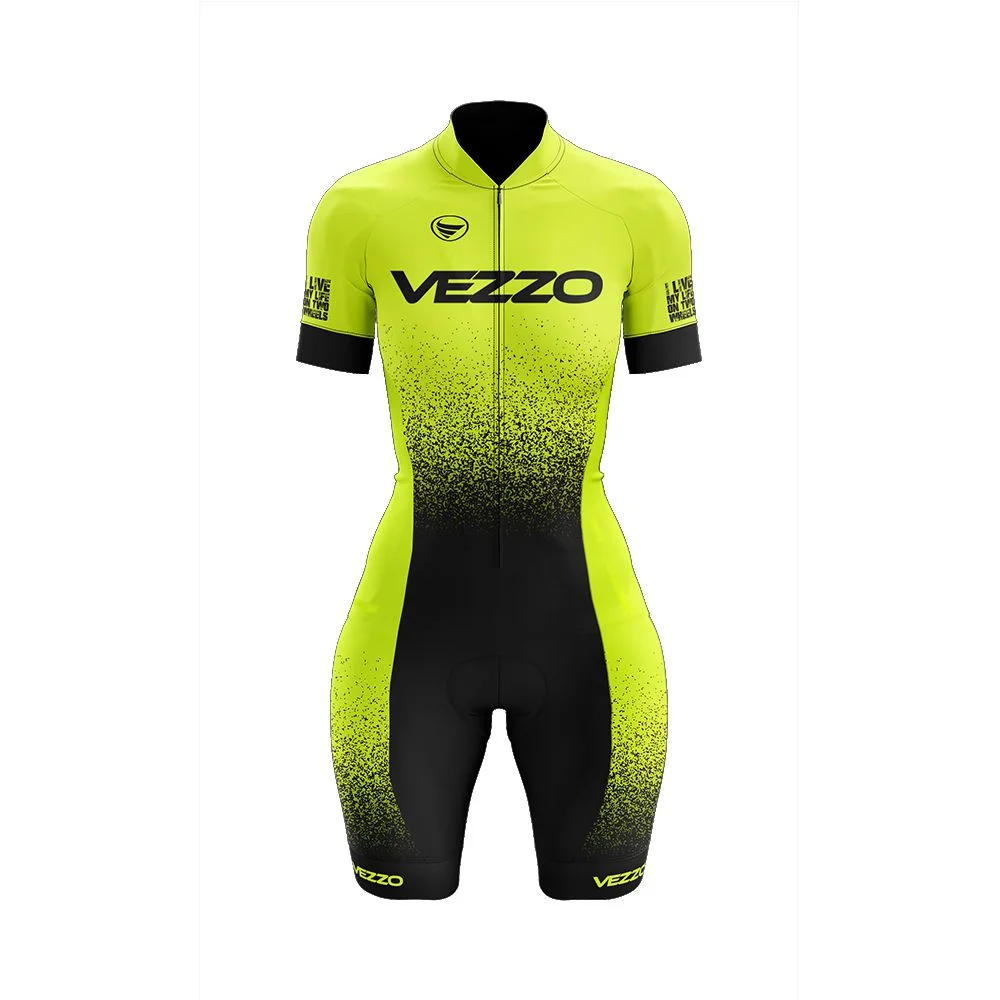 

VEZZO short sleeve bicycle clothing women maillot triathlon jumpsuit MTB skinsuit ciclismo mujer 2020 cycling jersey bodysuit