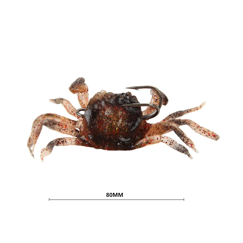 Fargiant Fishing Lure Soft Bait Simulation Crab Bait 8cm/34.5g Belt Hook Offshore Bream Angling Bait Topwater Artificial Lure