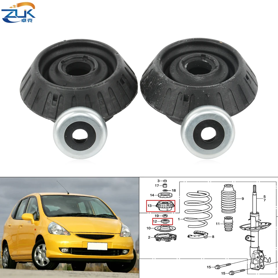 ZUK 4 шт. передний фрикционный подшипник и стойка для крепления HONDA FIT JAZZ GD1 GD3 GE6 GE8 2005