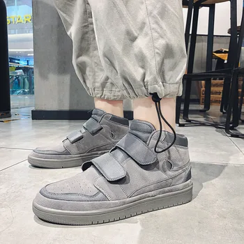 

Men's Vulcanized Shoes Slip-on High Top Sneakers Lace-up Casual Shoes Men Canvas Shoes For Men Sneakers Leather