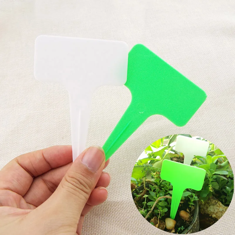 

10cm plastic PVC Plant T tags Labels Flower Pots Markers Sign Waterproof Tags herbs flower plant Garden Tools suppliesR1