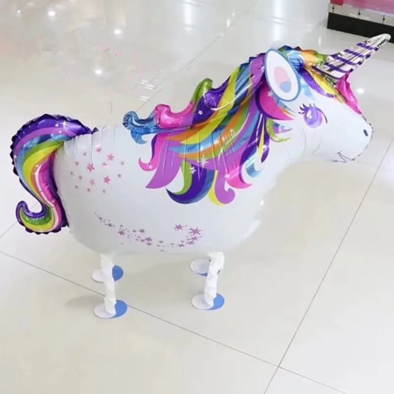 as picture Пони Фольга Воздушный шар 3D Diy воздушный шар лошадь Милая Радужная лошадка стоячий шар ребенок день рождения лошадь вечерние украшения - Цвет: as picture