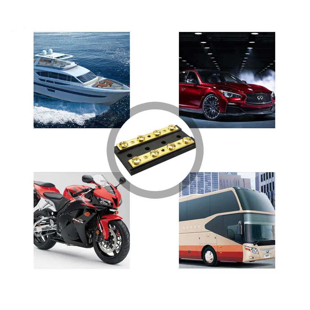 Iztoss DC 32V 60A двойной латунный автобус бар с 8-32 Винтовые клеммы-4 цепи 4 цепи распределительный блок
