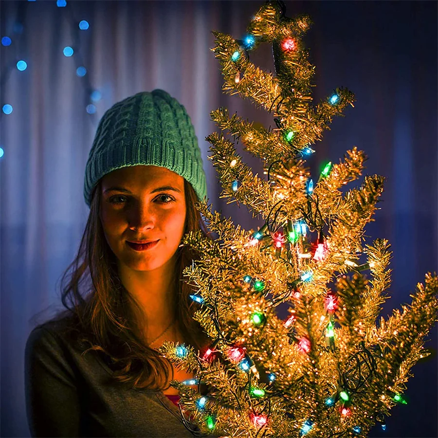 Bombillas LED de hadas de Navidad para exteriores, Mini Cadena de luces para decoración de fiestas y vacaciones, 100/200/300