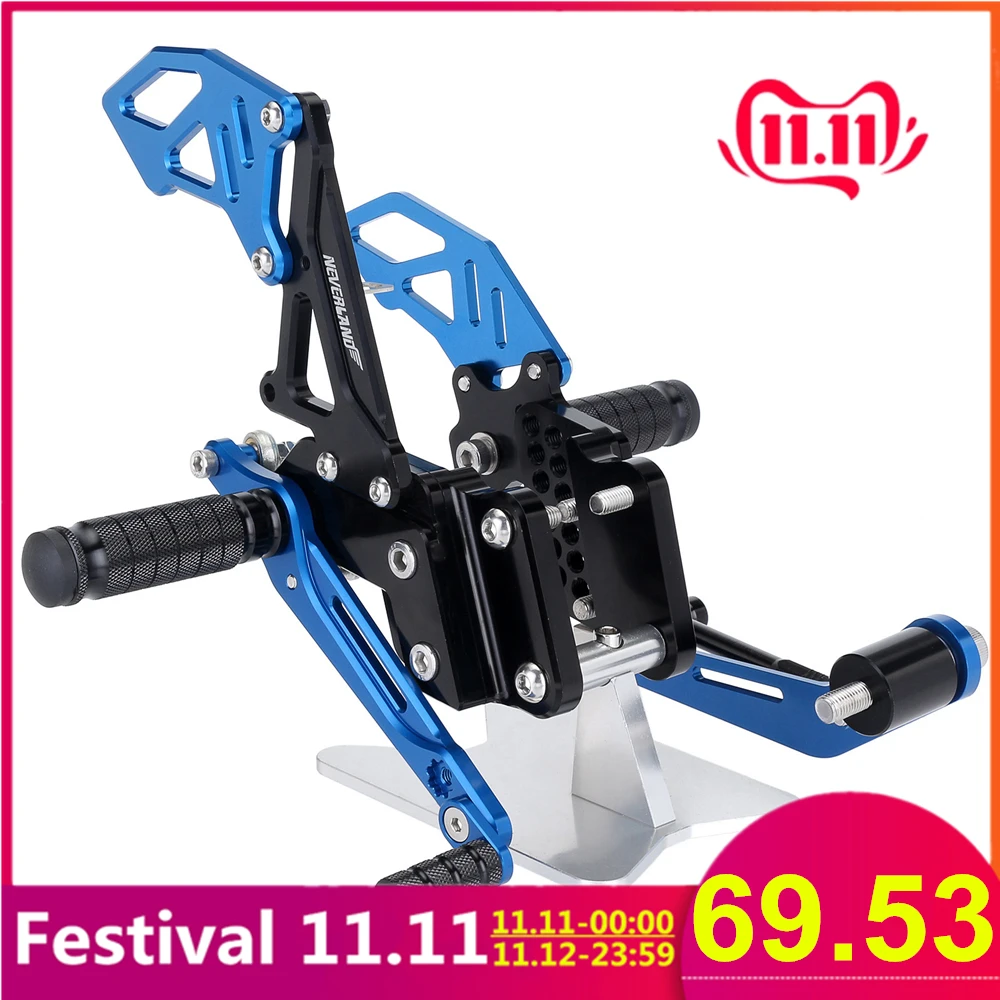 

Design Black Blue CNC Motorcycle Reat Footrest Foot Pedal Pegs Set For Suzuli GSX R 600 750 GSX-R GSXR D40