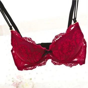 

Sexy Women Lace Bra Set Cotton Embroidery Underwear Push Up Bra and Briefs Set