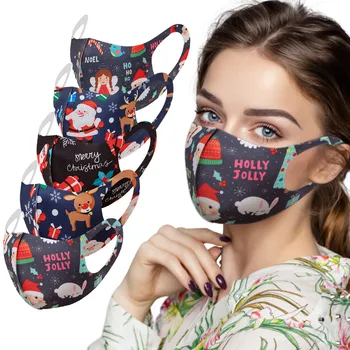 

Christmas Colorful Fabric Face Turban Stylish Fashionable Neutral Washable Mask Dustproof Facemask Reusable Scarf Flag Bandana#3