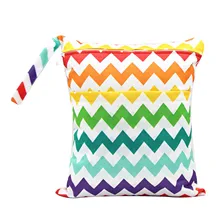 Sac à couches pour bébé, imperméable, réutilisable et lavable, avec deux fermetures éclair, coloré, 30x36cm