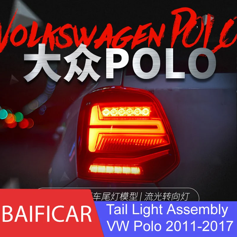 Baifar новые задние фонари чехол для Volkswagen VW Polo MK5 2011- VW Polo светодиодная сигнальная лампа Taillghts светодиодные задние фары