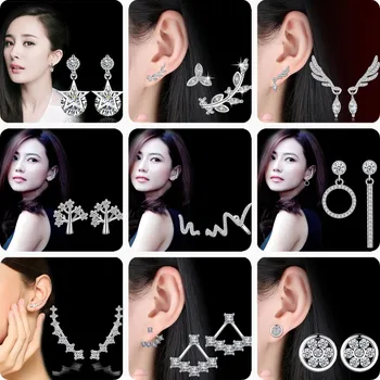 

NEHZY 925 sterling silver new Jewelry High Quality Cubic Zirconia Retro Fashion Woman Round Flower Hollow Stud Earrings