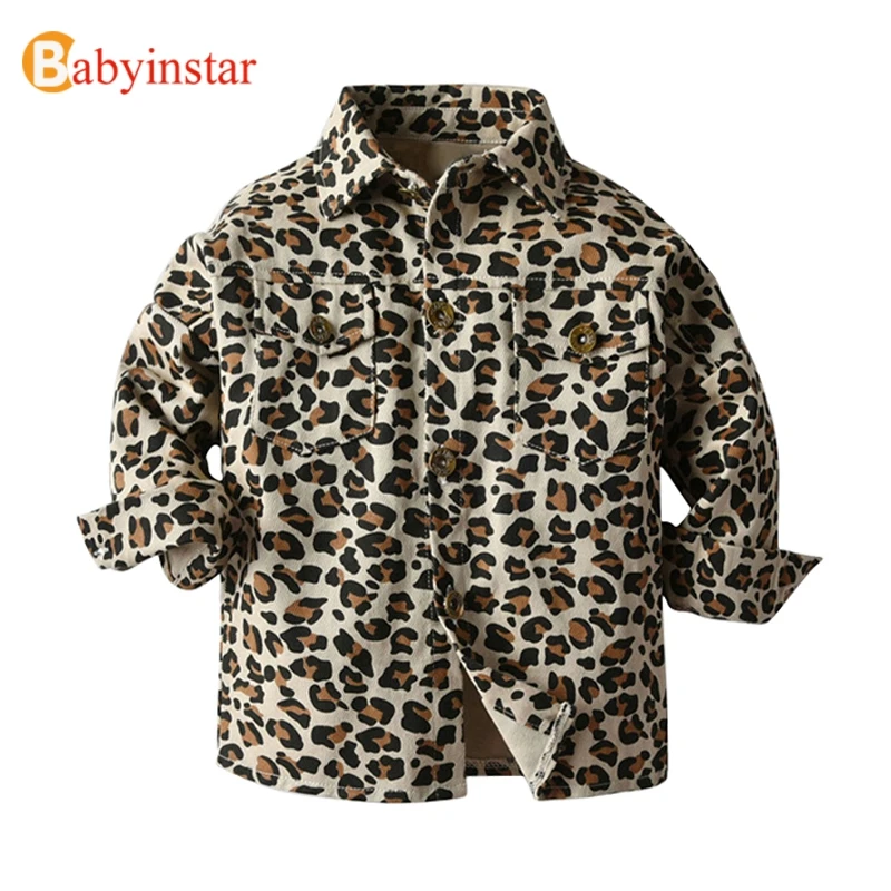 Детская блузка Babyinstar рубашка с леопардовым принтом для девочек детская одежда