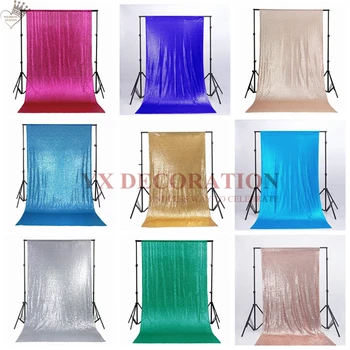 

5FT 6FT 8FT 10FT Panel Sequin Wedding Backdrop Curtain Stage Background Photo Booth Event Banquet Decoration
