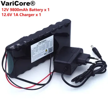 

VariCore 12 v 9.8Ah 9800mAh 18650 Rechargeable Battery 12V Protection Board CCTV Monitor battery DC 5.5*2.1mm+12.6V 1A Charger