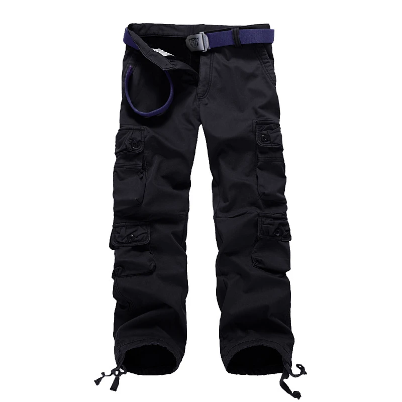 Men's Cargo Pants Winter Thicken Fleece Cargo Pants Men Casual Cotton Military Tactical Baggy Pants Warm Trousers Pantalon Homme