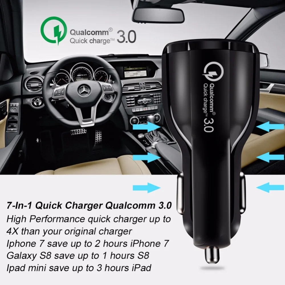 AZiMiYO Dual USB Quick Charge QC 3,0 Автомобильное зарядное устройство 18 Вт Зарядное устройство для мобильного телефона 2 порта USB быстрое зарядное устройство для iPhone huawei автомобильное зарядное устройство