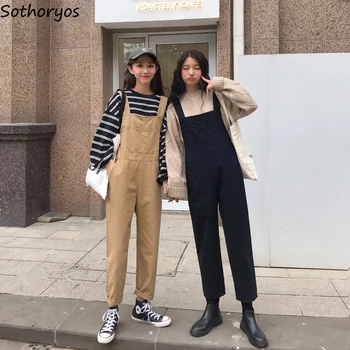 

Jumpsuits Women Solid Ulzzang Lovely Girls Bodysuits New Trendy Korean Style High Waist Overalls Women Harajuku Casual Playsuits