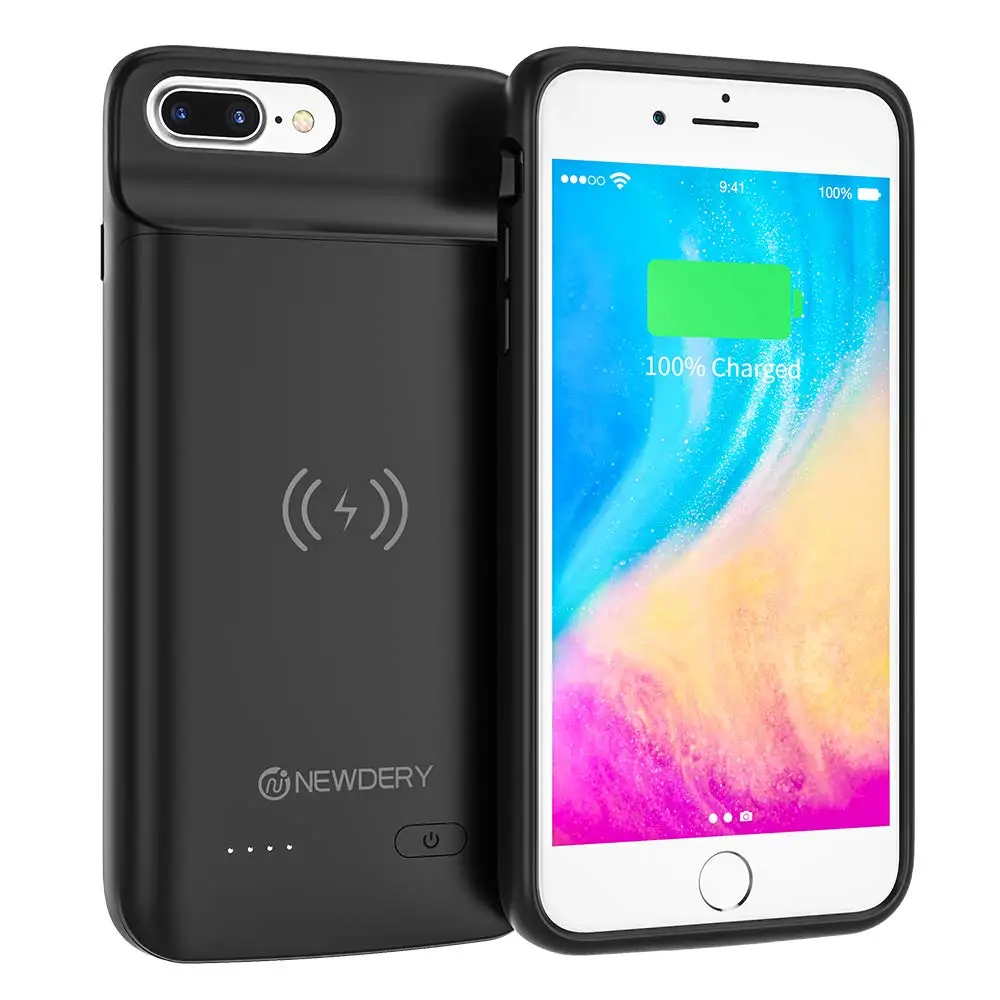 NEWDERY батарея чехол для iPhone 7 Plus 8 5000mAh Беспроводная зарядка 7plus 8plus 5 дюймов черный|case