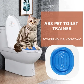 

Cat Toilet Training Kit Pet Poop Training Seat Aid Cats Sit Litter Box Tray Professional Trainer for Cat Kitten Human Toilet